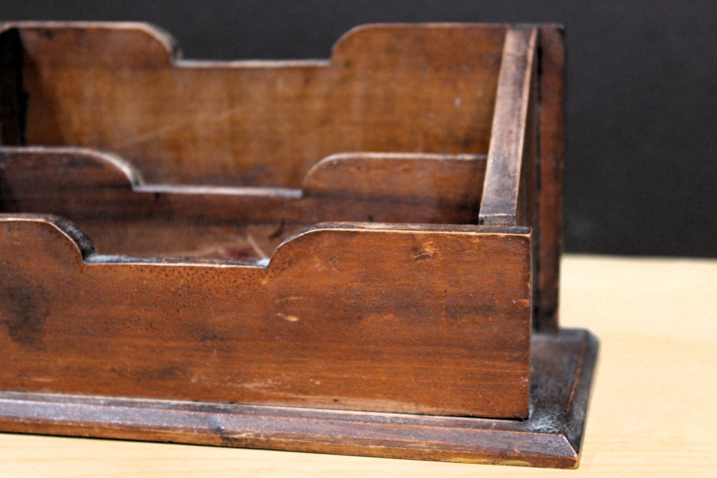 1930s English Oak Desk Tidy / Letter Rack
