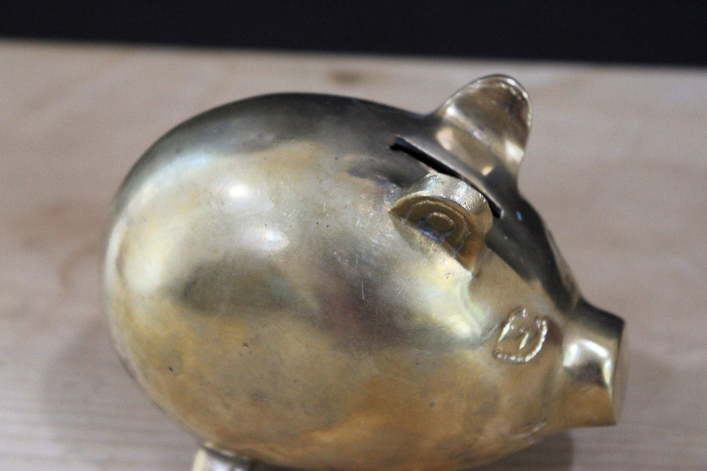 Vintage Solid Brass Piggy Bank