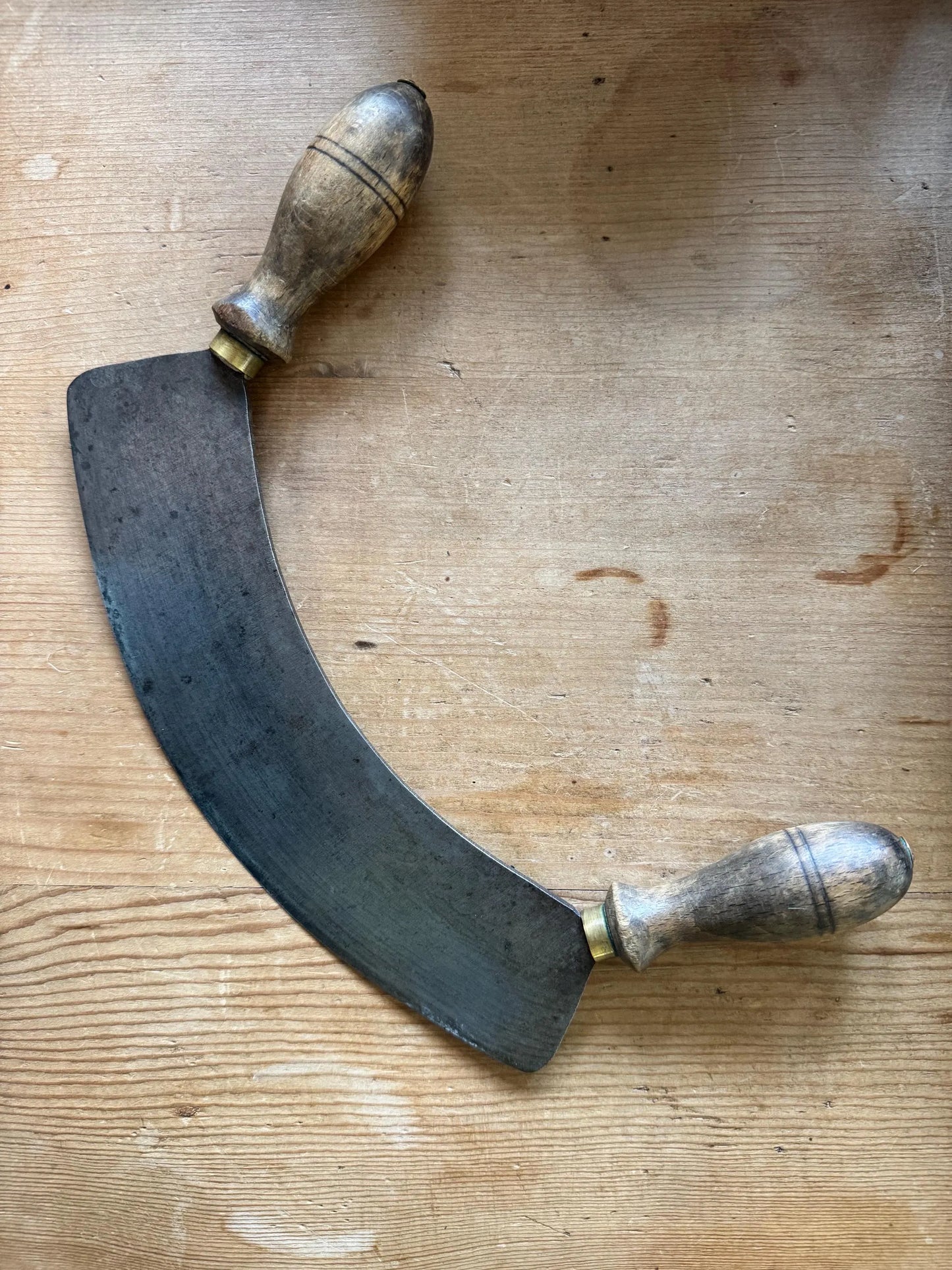 19th Century English Double-Handled Herb Chopper / Mezzaluna, c. 1850–1870