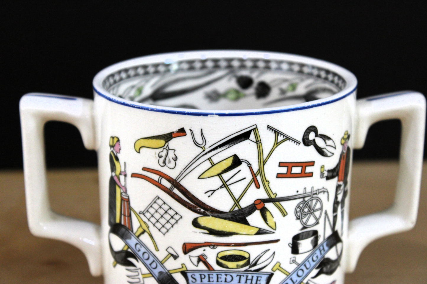 Vintage Bristol Pottery "God Speed the Plough" Mug