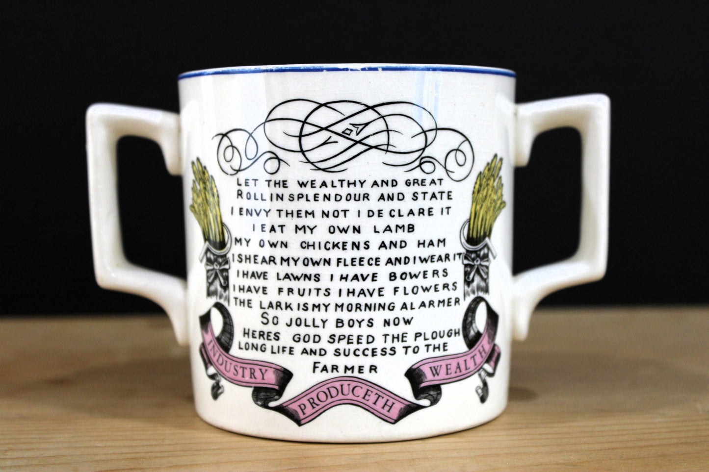 Vintage Bristol Pottery "God Speed the Plough" Mug