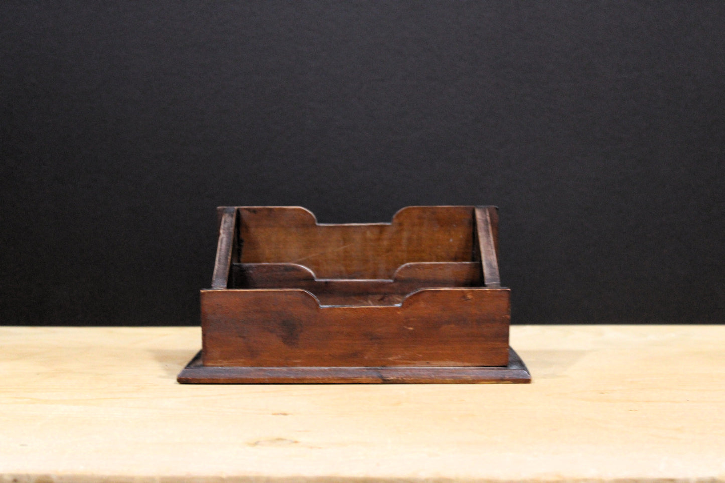 1930s English Oak Desk Tidy / Letter Rack
