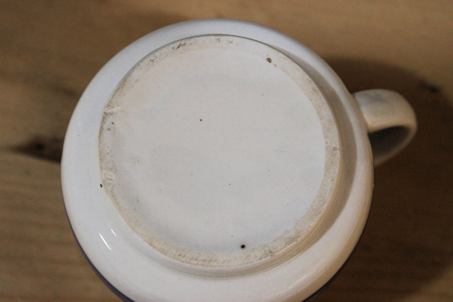 Vintage Blue & White Striped Ceramic Creamer / Milk Jug - English Kitchenware Description: