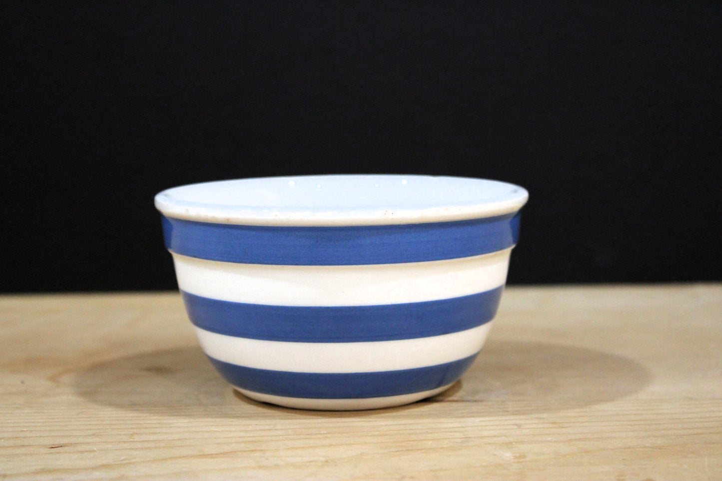 Vintage Staffordshire Chef Ware Blue & White Striped Bowl - Made in England