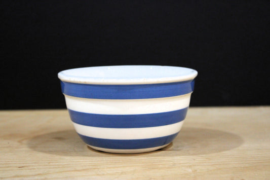 Vintage Staffordshire Chef Ware Blue & White Striped Bowl - Made in England