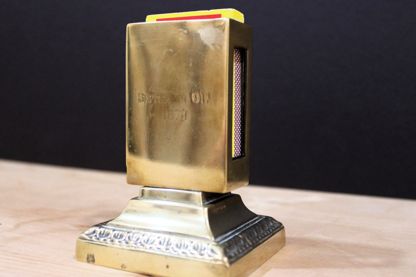 Victorian Brass Match Striker Holder