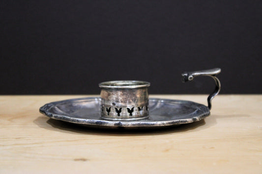 Vintage Barker Ellis Silver Plate Scalloped Chamberstick