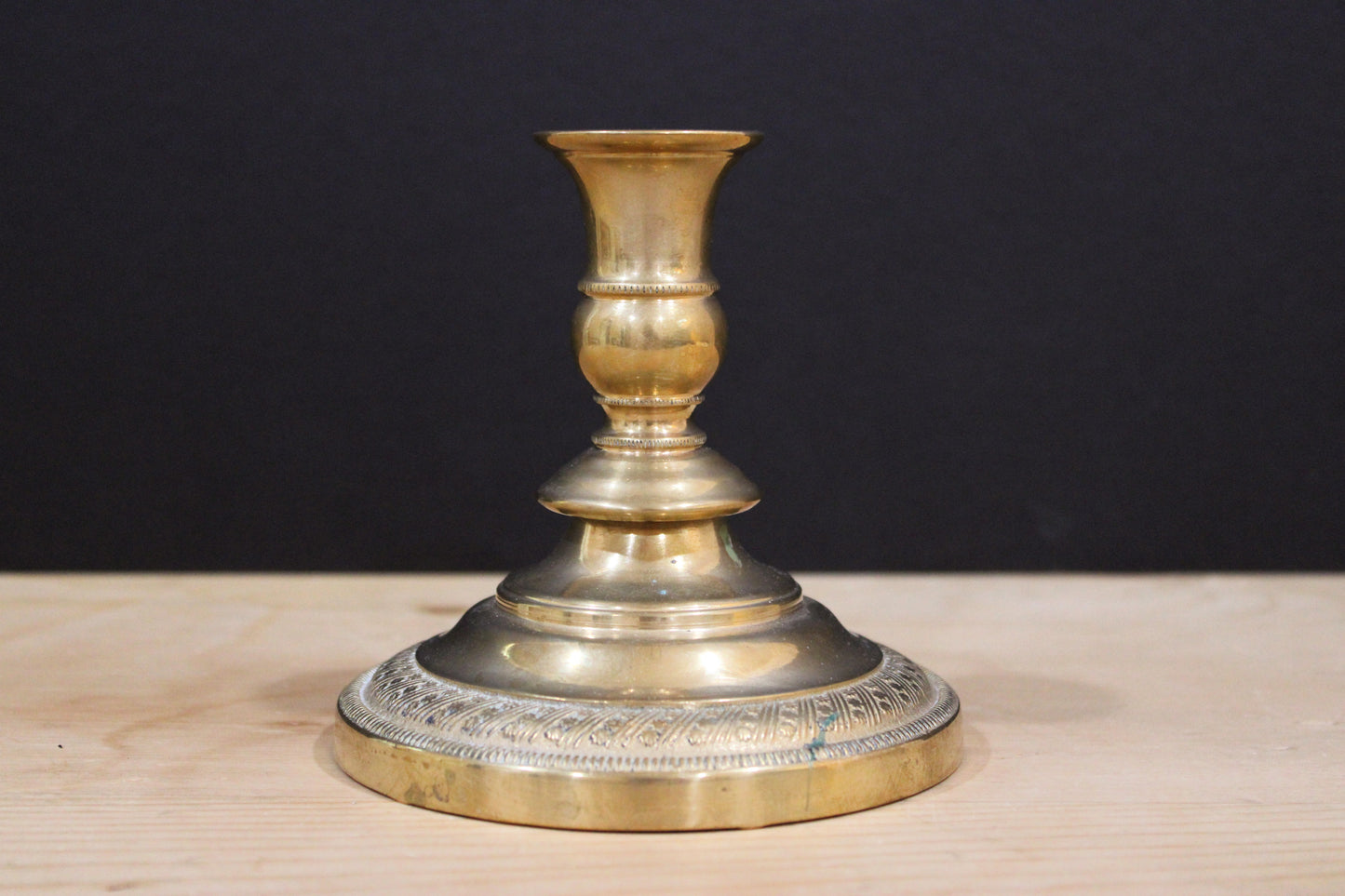 Vintage Brass Candlestick Holder - Ornate Spun Brass Taper Candle Stick