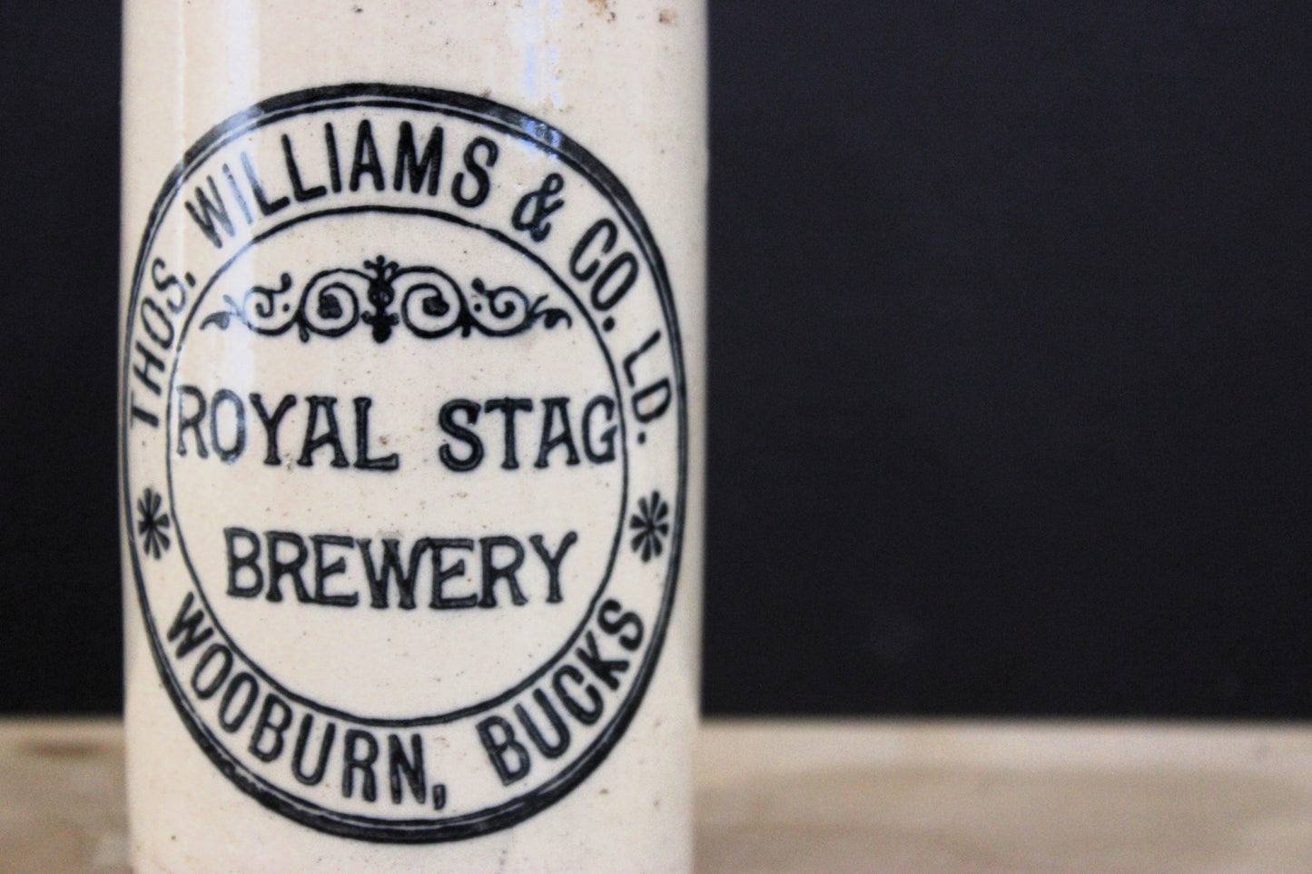Antique Thos. Williams & Co. Royal Stag Brewery Ginger Beer Bottle - Wooburn, Bucks England