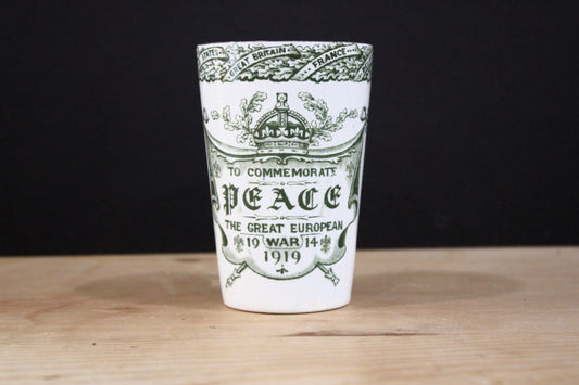 Antique T.G. Green WWI Peace Commemorative Beaker 1919 - Great European War Tumbler Cup