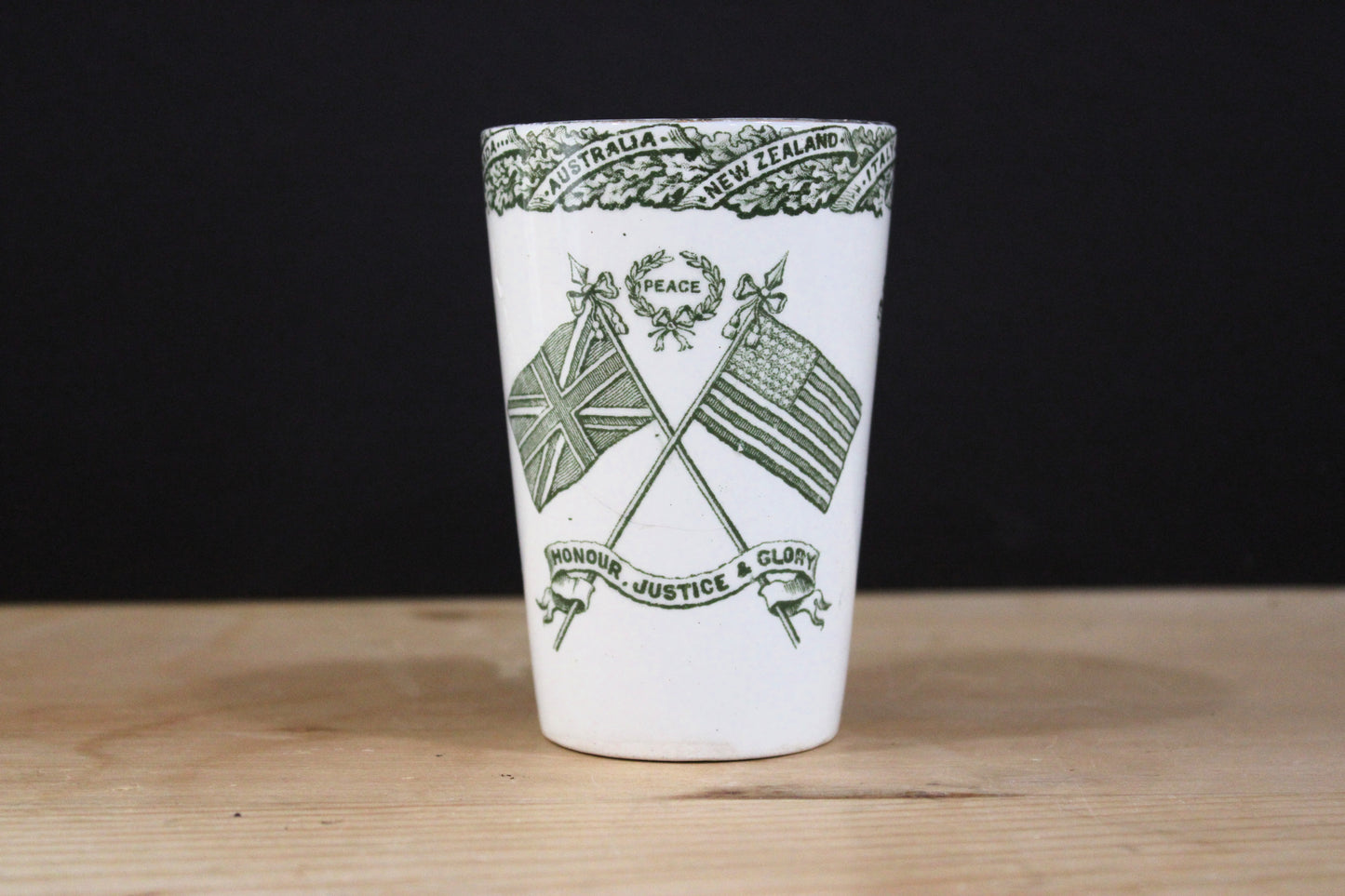 Antique T.G. Green WWI Peace Commemorative Beaker 1919 - Great European War Tumbler Cup