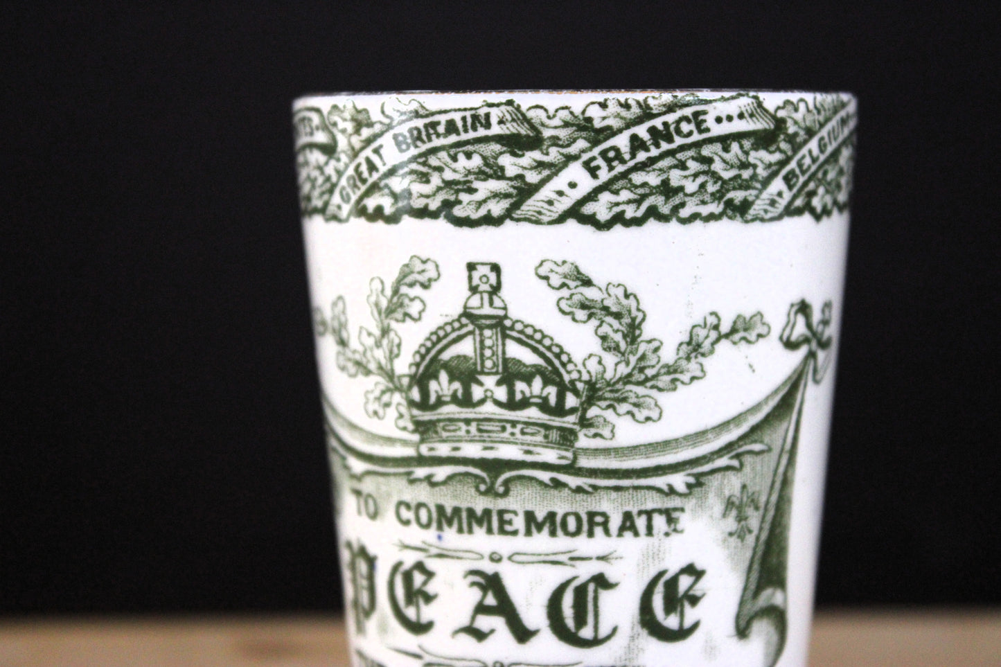 Antique T.G. Green WWI Peace Commemorative Beaker 1919 - Great European War Tumbler Cup