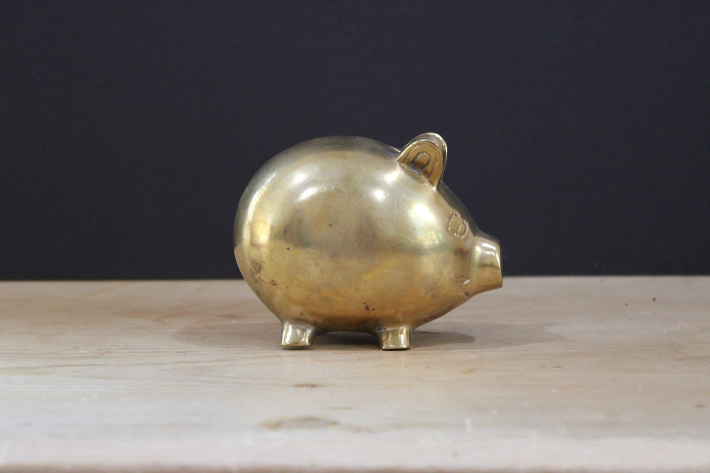 Vintage Solid Brass Piggy Bank