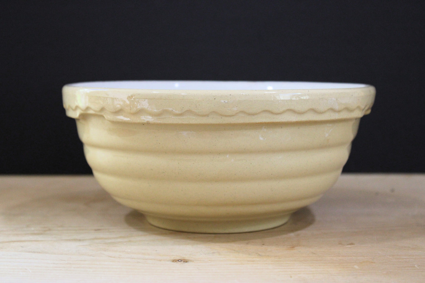 Vintage English Cream Stoneware Mixing Bowl