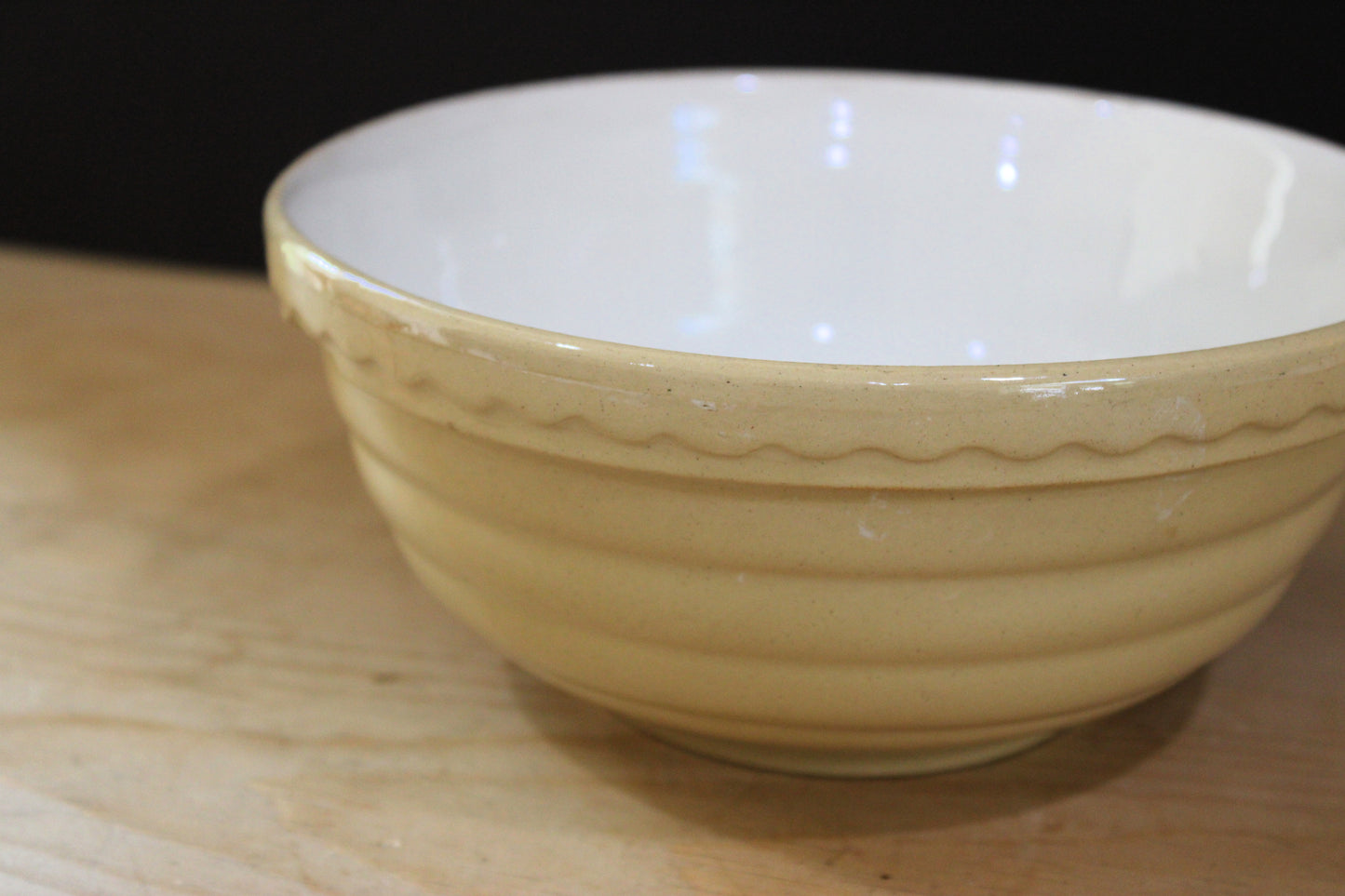 Vintage English Cream Stoneware Mixing Bowl