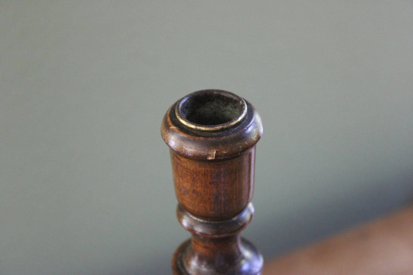 Pair of Vintage English Turned Wooden Candlesticks