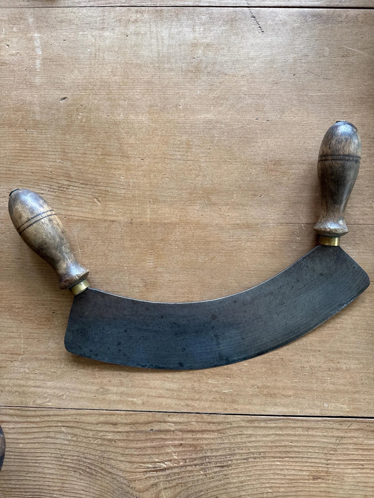 19th Century English Double-Handled Herb Chopper / Mezzaluna, c. 1850–1870